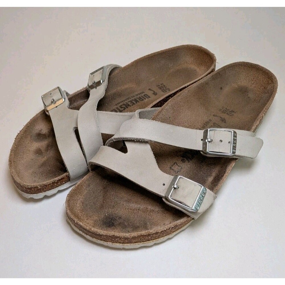 Birkenstock Womens Yao Buckle Strappy Leather Sandals Slides Sz 40 EUR 9-9.5M US - Picture 2 of 7